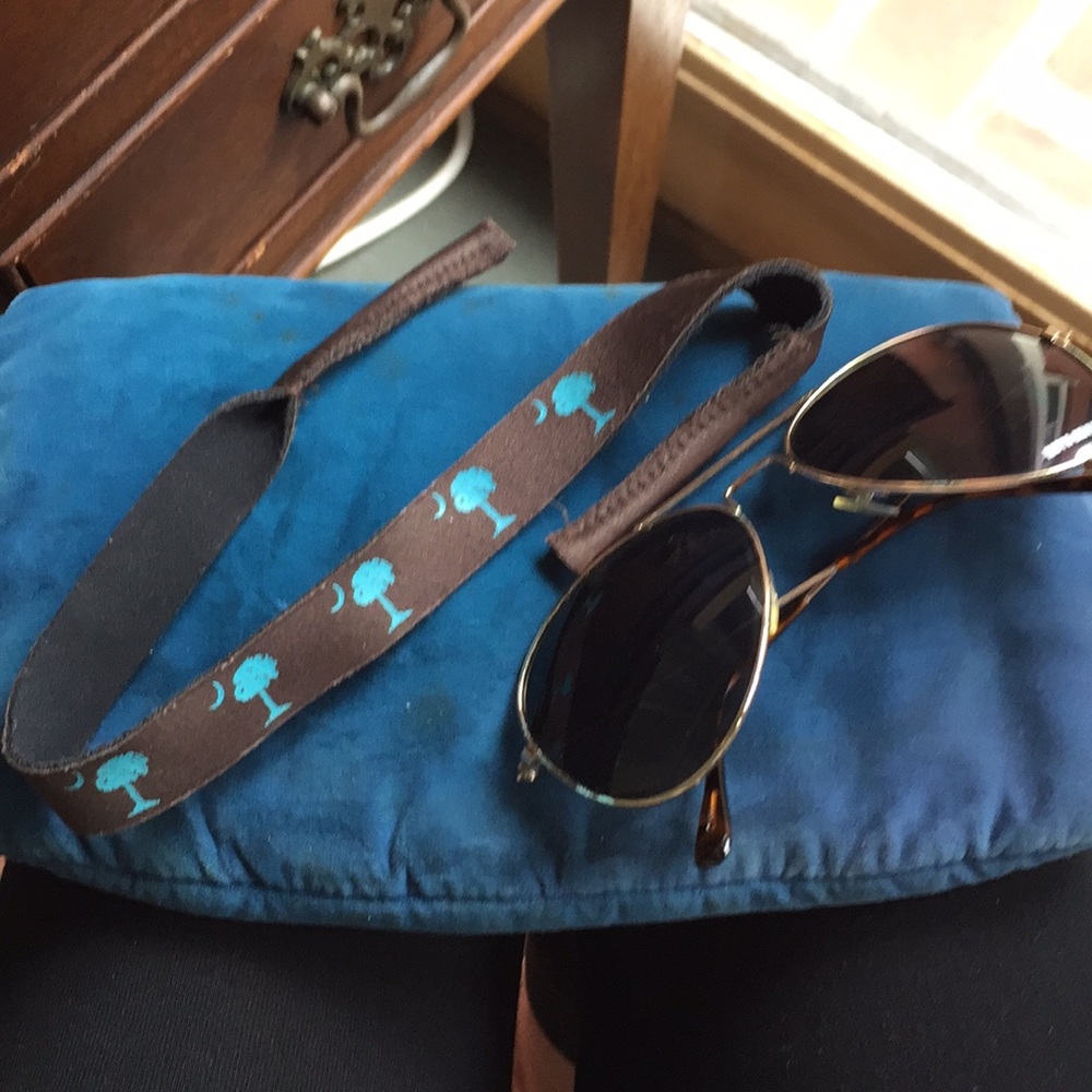 Palm and moon croakies and KD sunglasses